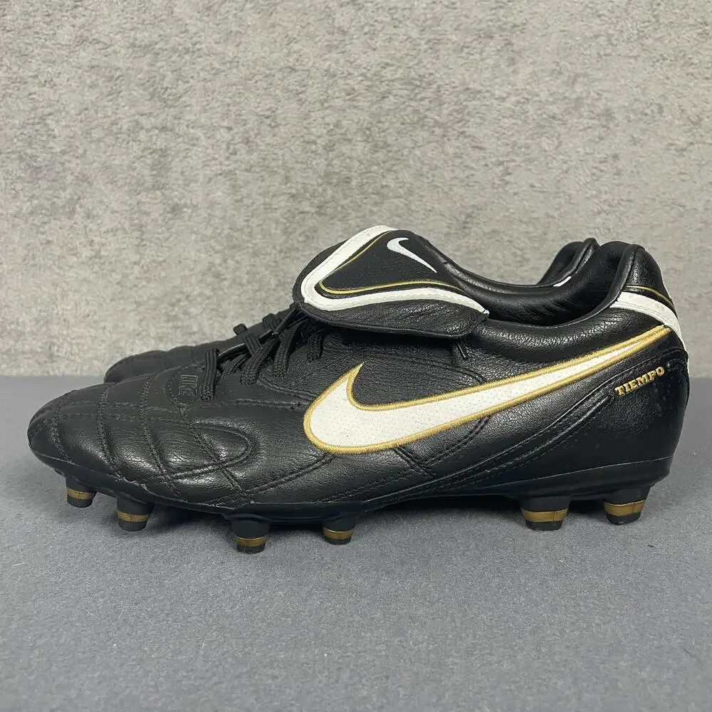 Nike Tiempo Legend III Soccer Shoes Mens Size 8 Black White Gold Firm Ground - Picture 9 of 14
